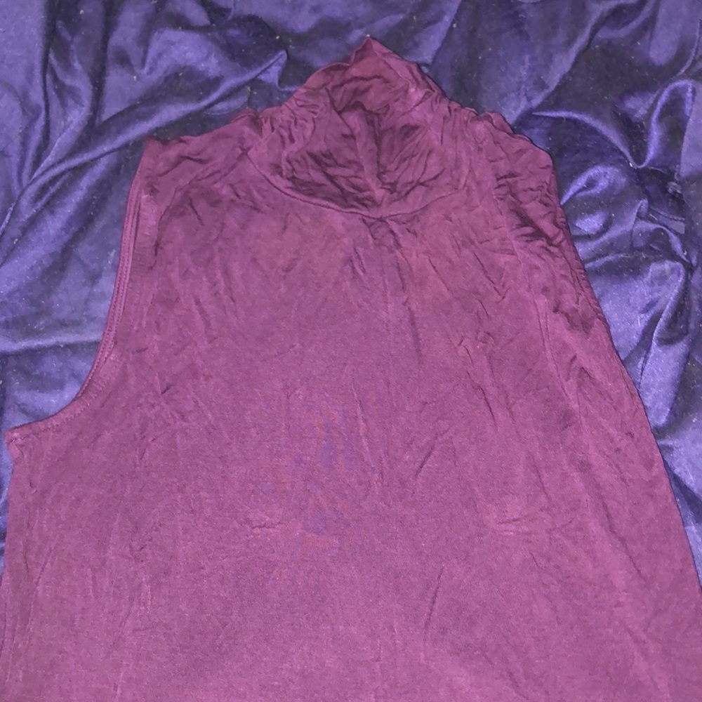 Cute Purple Sleeveless Turtleneck